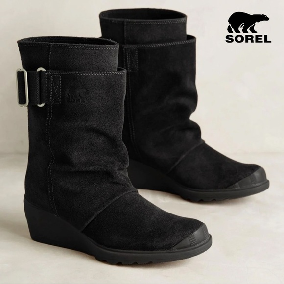 Sorel Toronto Mid Waterproof Suede Wedge Boots - Picture 1 of 16